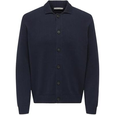 Only & Sons Onsjacob Reg Ls kofta stickad, blå nätter, XL Only & Sons Onsjacob Reg Ls kofta stickad, blå nätter, XL