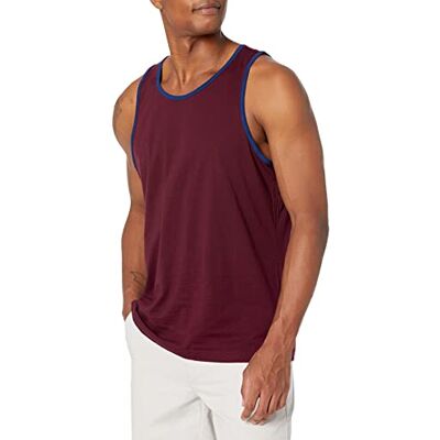 Amazon Essentials Men's Linne normal passform, Blå Vinröd, XL Amazon Essentials Men's Linne normal passform, Blå Vinröd, XL