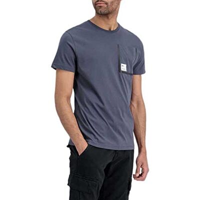 Alpha Industries Label Pocket T-shirt för män Greyblack Alpha Industries Label Pocket T-shirt för män Greyblack