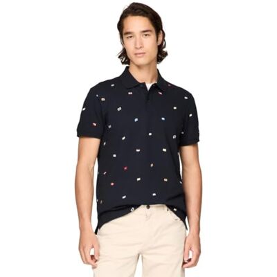 Tommy Hilfiger kortärmade pikétröjor för män i normal passform med stretch och ekologisk pikébomull kortärmade pikétröjor i normal passform med stretch och ekologisk pikébomull, Öken himmel, M Tommy Hilfiger kortärmade pikétröjor för män i normal passform med stretch och ekologisk pikébomull kortärmade pikétröjor i normal passform med stretch och ekologisk pikébomull, Öken himmel, M