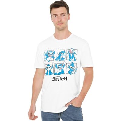 Disney LILO & Stitch grafiska block unisex t-shirt, vit, liten, Vitt, S Disney LILO & Stitch grafiska block unisex t-shirt, vit, liten, Vitt, S