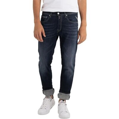 Replay Grover jeans för män, 007 mörkblå, 29W / 34L Replay Grover jeans för män, 007 mörkblå, 29W / 34L