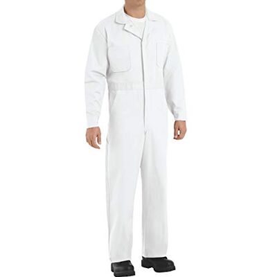 Red Kap Men's Button Front Cotton Coverall, White, 46 Red Kap Men's Button Front Cotton Coverall, White, 46