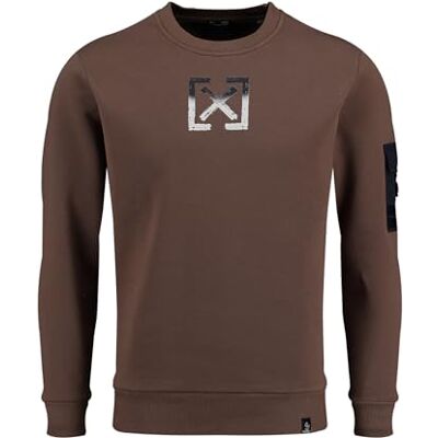 KEY LARGO KEYLARGO Herr Klelection Round Sweatshirt, Brun (1607), L KEY LARGO KEYLARGO Herr Klelection Round Sweatshirt, Brun (1607), L