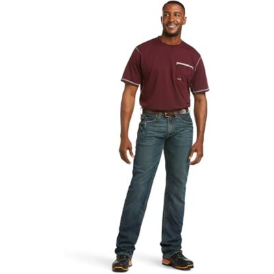 ARIAT Men's M5 REBAR Stretch Slim Fit Straight Leg Jean, Blue, 34X30 ARIAT Men's M5 REBAR Stretch Slim Fit Straight Leg Jean, Blue, 34X30