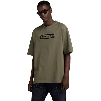 G-STAR RAW Herr Old School Logo Boxy R T T-shirt, Brun (Turf D23904-c336-273), S G-STAR RAW Herr Old School Logo Boxy R T T-shirt, Brun (Turf D23904-c336-273), S