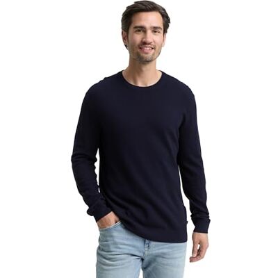 TOM TAILOR herrtröja, 13160 Stickad marinblå smälter, M TOM TAILOR herrtröja, 13160 Stickad marinblå smälter, M