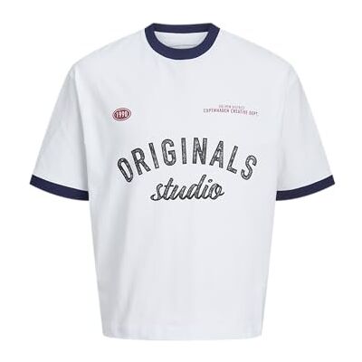 JACK & JONES Jorcambridge brottare främre tee Ss Cn, Ljus vit, M JACK & JONES Jorcambridge brottare främre tee Ss Cn, Ljus vit, M