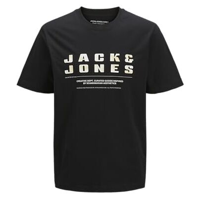 JACK & JONES Jcorecharge Front varumärke Tee Crew Neck, svart, M JACK & JONES Jcorecharge Front varumärke Tee Crew Neck, svart, M