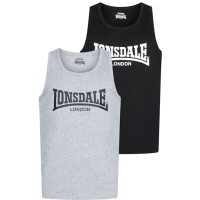 Lonsdale Herr Singlet normal passform dubbelpack AVERHAM, svart/Marl grå, XXL, Svart/Marl Grey, XXL Lonsdale Herr Singlet normal passform dubbelpack AVERHAM, svart/Marl grå, XXL, Svart/Marl Grey, XXL