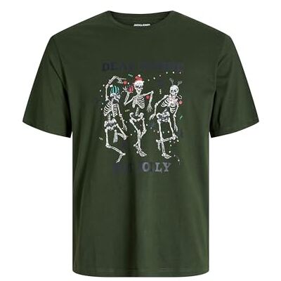 JACK & JONES Jjnoel Xmas Tee Ss Crew Neck, kombugrön, M JACK & JONES Jjnoel Xmas Tee Ss Crew Neck, kombugrön, M