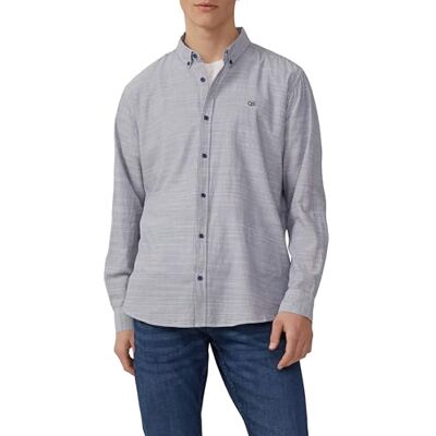 QS Regular Fit: Randig skjorta med logotyp, Mörkblå, XL QS Regular Fit: Randig skjorta med logotyp, Mörkblå, XL