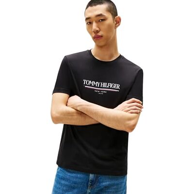 Tommy Hilfiger herr S/S T-shirt, svart (svart), L Tommy Hilfiger herr S/S T-shirt, svart (svart), L