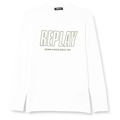 Replay Pojkar SB7060 T-shirt, 001 vit, 4A Replay Pojkar SB7060 T-shirt, 001 vit, 4A