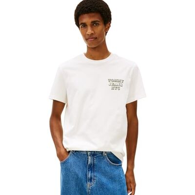 Tommy Jeans herr TJM Slim Entry Bills SS TEE DM0DM22321 S/S t-shirt, vit (Ecru), XL, Vit (Ecru), XL Tommy Jeans herr TJM Slim Entry Bills SS TEE DM0DM22321 S/S t-shirt, vit (Ecru), XL, Vit (Ecru), XL
