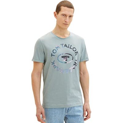 TOM TAILOR Herr 1037993 T-shirt, 28129-Light Ice Blue, S, 28129 Light Ice Blue, S TOM TAILOR Herr 1037993 T-shirt, 28129-Light Ice Blue, S, 28129 Light Ice Blue, S