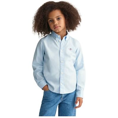 GANT Unisex barn Shield Oxford Bd skjorta skjorta med button-down-krage, Capri blå, 98-104 GANT Unisex barn Shield Oxford Bd skjorta skjorta med button-down-krage, Capri blå, 98-104