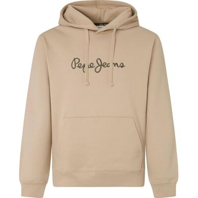 Pepe Jeans Herr New Joe huvtröja sweatshirt, BEIgE, S Pepe Jeans Herr New Joe huvtröja sweatshirt, BEIgE, S