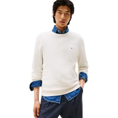 Tommy Hilfiger pullover tröja för män, Gul (elfenbenskronblad), XXL Tommy Hilfiger pullover tröja för män, Gul (elfenbenskronblad), XXL