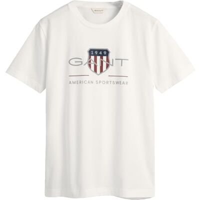 GANT Unisex arkivsköld SS T-shirt, Vit, 170 GANT Unisex arkivsköld SS T-shirt, Vit, 170