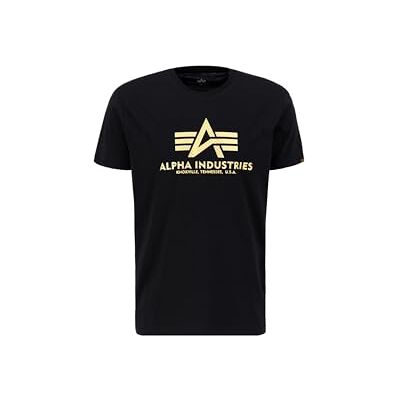 Alpha Industries Basic T Carbon T-Shirt För Män Black/Gold Alpha Industries Basic T Carbon T-Shirt För Män Black/Gold