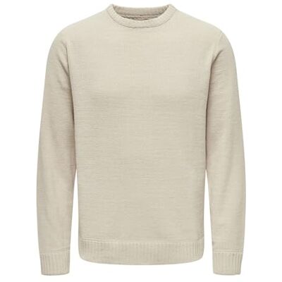Only & Sons Onsethan Life Reg 7 Crew Knit Noos, Silverfoder, XS Only & Sons Onsethan Life Reg 7 Crew Knit Noos, Silverfoder, XS