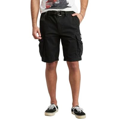 UNIONBAY Survivor cargoshorts för herr, med bälte, normal- och stor- och långstorlekar, Svart, 50 UNIONBAY Survivor cargoshorts för herr, med bälte, normal- och stor- och långstorlekar, Svart, 50