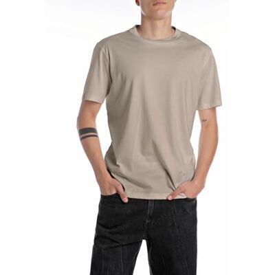 Replay Basics mäns crew neck t-shirt av bomull, 829 Turtledove, XS Replay Basics mäns crew neck t-shirt av bomull, 829 Turtledove, XS