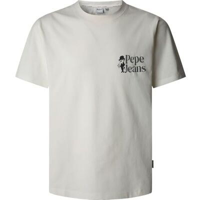 Pepe Jeans Pierce T-shirt herr, Vitt och blått, M Pepe Jeans Pierce T-shirt herr, Vitt och blått, M