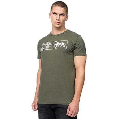Lonsdale Cadamstown T-shirt för män, Oliv/vit, S, 117447 Lonsdale Cadamstown T-shirt för män, Oliv/vit, S, 117447