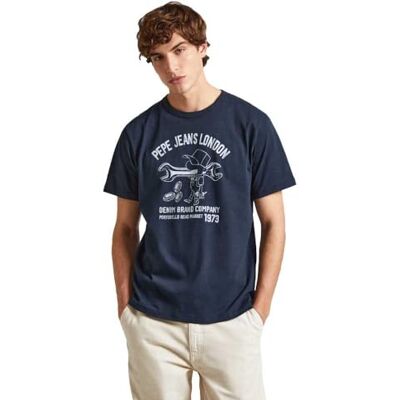 Pepe Jeans herr Cedric t-shirt, blå (Dulwich Blue), M, Blå (Dulwich blå), M Pepe Jeans herr Cedric t-shirt, blå (Dulwich Blue), M, Blå (Dulwich blå), M
