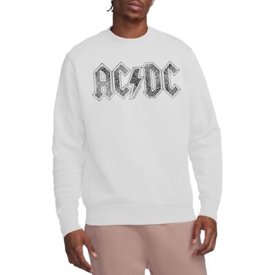 AC/DC ACDC Paisley Logo Crew Sweatshirt, Vit, Small, Vitt, S AC/DC ACDC Paisley Logo Crew Sweatshirt, Vit, Small, Vitt, S
