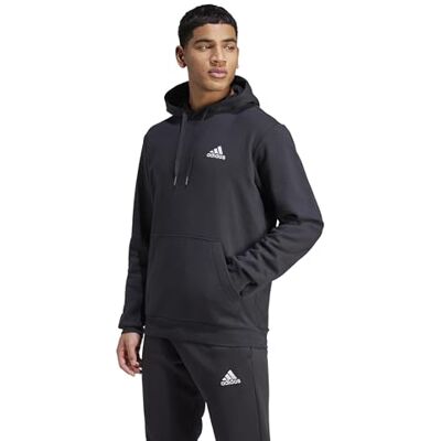 adidas herr Tröja med huva Essentials Fleece Hoodie, black/white, M adidas herr Tröja med huva Essentials Fleece Hoodie, black/white, M