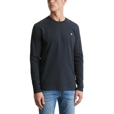Marc O'Polo Långärmad skjorta för män av ekologisk bomull med rund hals, blå, 3XL Marc O'Polo Långärmad skjorta för män av ekologisk bomull med rund hals, blå, 3XL