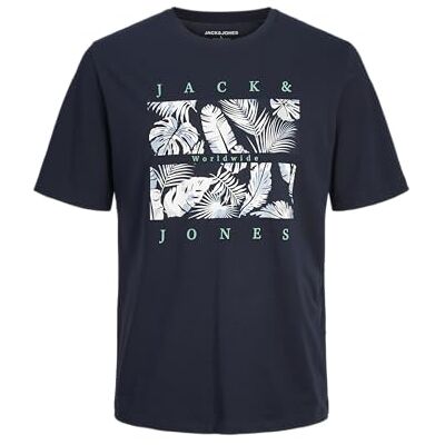 JACK & JONES Jjfloor Tee Ss Crew Neck T-shirt, marinblå blazer, S JACK & JONES Jjfloor Tee Ss Crew Neck T-shirt, marinblå blazer, S
