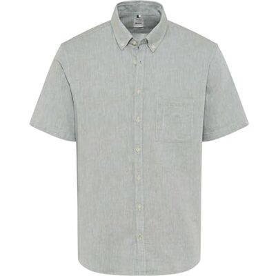 Brax Herrstil Dan U bomull linne mix skjorta, 36 timjan, M Brax Herrstil Dan U bomull linne mix skjorta, 36 timjan, M