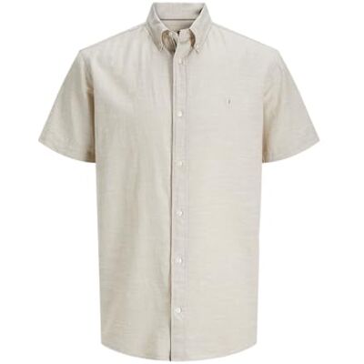 JACK & JONES Jprblusummer Shield S/S skjorta, Vitpeppar, S JACK & JONES Jprblusummer Shield S/S skjorta, Vitpeppar, S