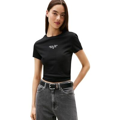 Tommy Jeans TJW Slim ESS Logo 1 TEE EXT DW0DW21542, Svart, 3XL_Plus, svart (svart), 3XL Tommy Jeans TJW Slim ESS Logo 1 TEE EXT DW0DW21542, Svart, 3XL_Plus, svart (svart), 3XL