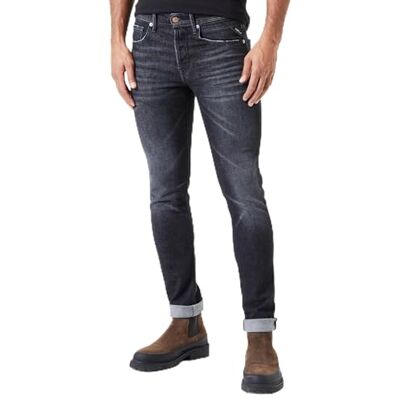 Replay Willbi jeans för män, Svart Delavè 099-1, 27W x 30L Replay Willbi jeans för män, Svart Delavè 099-1, 27W x 30L