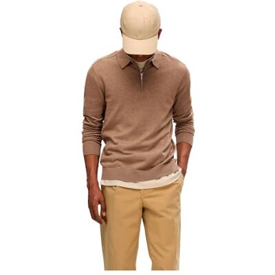 SELECTED HOMME SELETED HOMME SLHBERG LS halv dragkedja polo NOOS, Teak/detalj:melerad, M SELECTED HOMME SELETED HOMME SLHBERG LS halv dragkedja polo NOOS, Teak/detalj:melerad, M