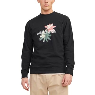 JACK & JONES JORTAMPA varumärke sweat crew neck, svart, M JACK & JONES JORTAMPA varumärke sweat crew neck, svart, M