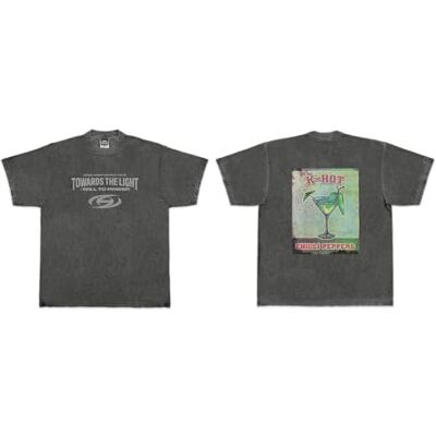 ATEEZ Officiell Tour Merch K-hot T-shirt, Träkol, S ATEEZ Officiell Tour Merch K-hot T-shirt, Träkol, S