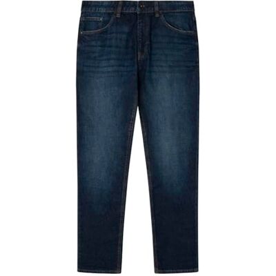 Springfield Regular Light-Weight Dark Wash Jeans för män, Akvamarin, S Springfield Regular Light-Weight Dark Wash Jeans för män, Akvamarin, S