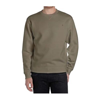 Replay basics sweatshirt för män, 759 Mud Green, M Replay basics sweatshirt för män, 759 Mud Green, M