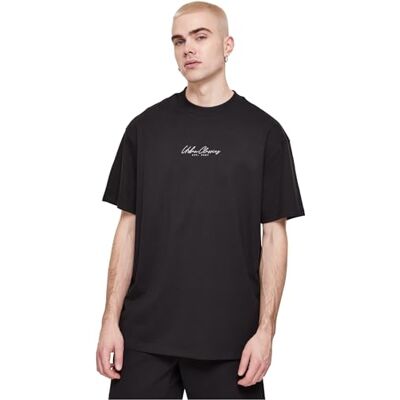 Urban Classics Herr Oversized Mid Embroidery Tee, svart, M Urban Classics Herr Oversized Mid Embroidery Tee, svart, M