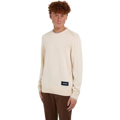 Tommy Hilfiger herr RWB bomull rund hals pullover tröja, uråldrigt vit, L, Forntida vit, L Tommy Hilfiger herr RWB bomull rund hals pullover tröja, uråldrigt vit, L, Forntida vit, L