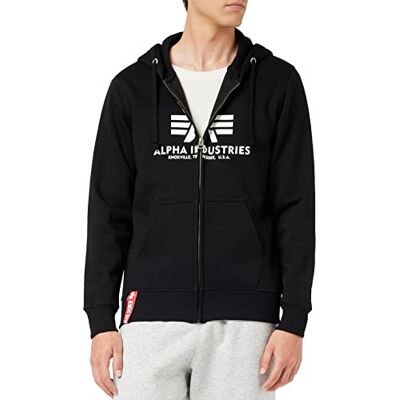 Alpha Industries Basic Zip Hoody Huvtröja Sweat för män Black Alpha Industries Basic Zip Hoody Huvtröja Sweat för män Black