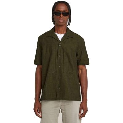 G-STAR Arbetskläder för män, Resort Regular s Shirt, Flerfärgad (Dk Black/Mayfly D26190-d914-h050), M G-STAR Arbetskläder för män, Resort Regular s Shirt, Flerfärgad (Dk Black/Mayfly D26190-d914-h050), M