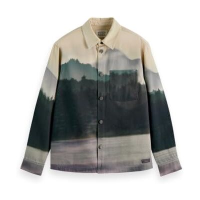 Scotch & Soda Relaxed fit tryckt twill overshirt, Blur Lakehouse 021, XL Scotch & Soda Relaxed fit tryckt twill overshirt, Blur Lakehouse 021, XL