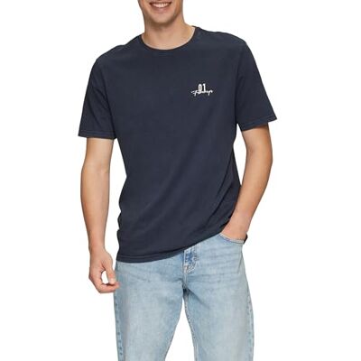 s.Oliver Herr t-shirt med flamgarnstruktur, 58d0 blå, S s.Oliver Herr t-shirt med flamgarnstruktur, 58d0 blå, S